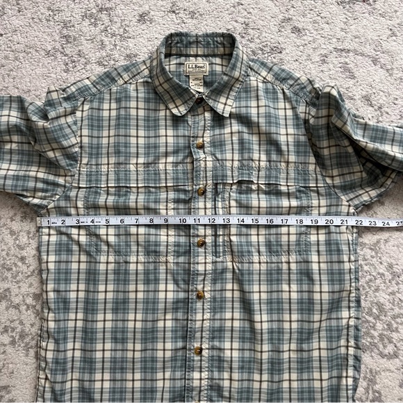 LL Bean Men’s Medium Long Sleeve Button Down Hiking Outdoor Travel Shirt Plaid - Picture 7 of 9